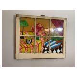 32 “x 26” Vintage window painted art decor