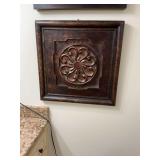 Resin wall hanging in black and bronze with red undertones 24 in.²