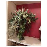 21“ x 15“ faux greenery decor in metal 2 handled urn style vase.