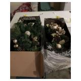 Gold holiday door swag plus 9 feet of matching garland.