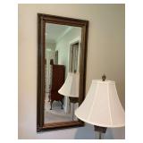 Black and gold crinkle beveled glass mirror. 20 1/2” x 45”.