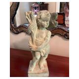 18 1/2“ x 7“ Concrete cherub statue.