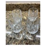 Set of four Mikasa Crystal Christmas Tree 4 1/2 inch mugs