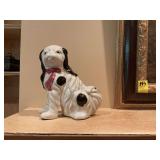 Antique Staffordshire King Charles spaniel figurine 9” x 9 1/2”