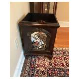 15 in.² by 20” Wood with metal scroll design planter