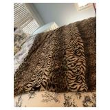 Tiger and leopard print throw measuring 45” x 68”