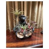 12 x 12“ Resin monkey with floral greenery