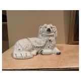 8“ x 5 1/2“ White Staffordshire spaniel figurine