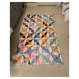 Unfinished hand stitched quilt