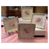 7 1/2 inch floral porcelain luncheon plates. Quantity of four.