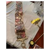 50” inch Bell Pull with brass hanger and fruit design
