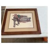 1981 Brian Wheeler Mallard Duck framed art print 23x19 wildlife waterfowl
