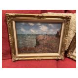 Two gold framed pictures 17 1/2” x 15” and 19” x 16 1/2”