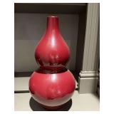 16 inch burgundy colored vase