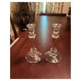Pair of 8 inch Crystal candlestick holders