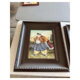 Jennifer Grant Fat chubby golfer framed canvas art. Nicely frame just needs dusted 22 1/2” x 26”.