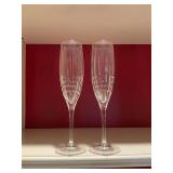 2 Tiffany and Company champagne glasses.