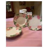 4 Franciscan Desert Rose 8” plates and one 7” plate