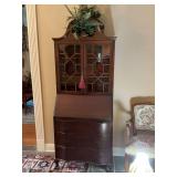Antique Maddox Mahogany Secretary desk with claw feet. 31” x 15 1/2” x 77”.