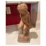 14“ x 6“ plaster cherub sculpture. See photos for chips.