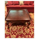 38 in. Rectangular Mahogany ball and claw foot coffee table