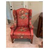 Massoud Furniture co Wing back chair . Asian upholstery.