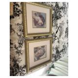 Framed print of Michelangelo‘s Greek framed heads, set of two 15“ x 16 1/2“