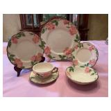 Vintage 6 Piece Pl. setting of Franciscan-Desert Rose pattern earthenware
