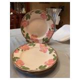 Set of 4 - 11 inch Franciscan Desert Rose dinner plates