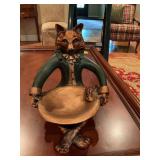 Bill Huebbe Fox sculpture, Butler dish. 9 1/2” x 13” x 11”