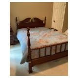 Cherry Queen size four poster bed by Vaughn of Virginia. Linens not included. Excellent condition.