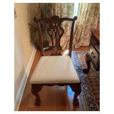 Hickman, mahogany Chippendale style ball and claw dining side chair. 22” x 21” x 39” seat height 20 inches.