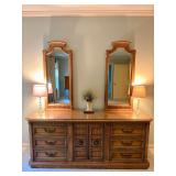 Stanley Dresser w/Double Mirrors and Custom Glass Top
