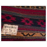 Woolrich John Rich & Bros. Southwestern Aztec-pattern wool throw blanket w/sherpa