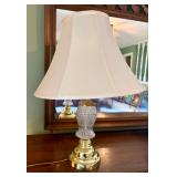 Anchor Hocking Wexford Glass and Gold Toned Table Lamp