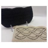 Two Japanese Handbeaded Faux Pearl Clutches at 7-7.5”