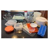 Assortment of Pyrex, Glass, Tupperware and More