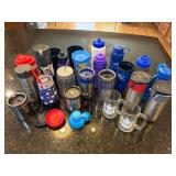 Plastic and Insulated Cups including Two Memphis Harding Mugs