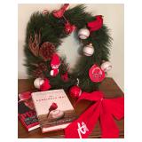 St. Louis Christmas Wreath w/Bow including Pujos and Cardinal’s Books