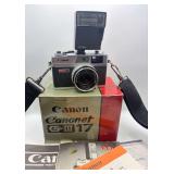 Canon Canonet G-III 17, Rollei Beta 2 Electronic Flash and Leather Trimmed Case
