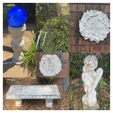 6 pc. Outdoor Resin Decor including Angel Statue