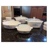 Vintage CorningWare in “Blue Cornflower” w/Ramikins