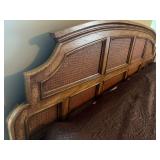 Rattan and Wooden King-Sized Bed 80x80”
