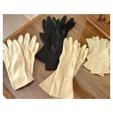 Cotton-Nylon Blend and Hand-Crocheted Fingerless Gloves