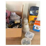 Household, hardware, tools, frosted glass light shades, an Amertac Xenon Direct-It Accent Lighting kit, a HealthSmart Expandable Door Hinge and more