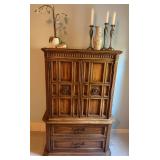 Stanley Armoire w/Round Brass Hardware and Decor