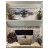 Wall Clock, Iron Decor, Bench Seat w/Throw Pillows and More