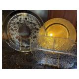 Glass Christmas Wreath Platter, Pier1 Charger and Vintage Glass