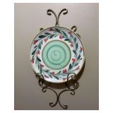 Gail Pittman “Siena” Plate w/Gold Wall Hanger 22”
