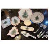 15 pc. Spode “Christmas Tree” Rarities and Utensils